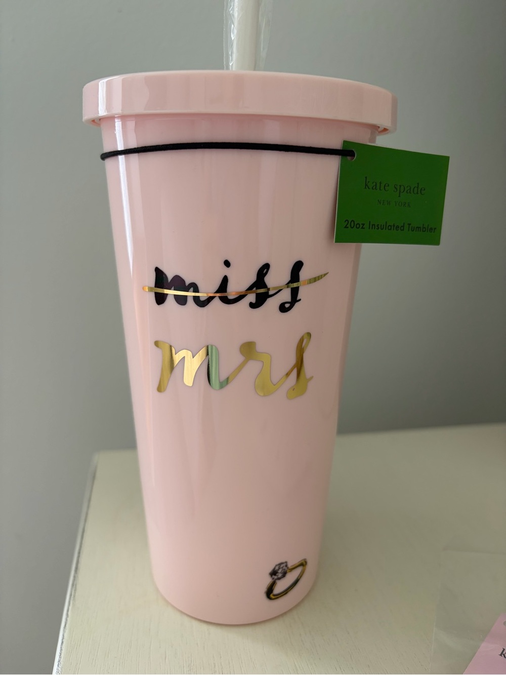 Kate Spade MISS to MRS Tumbler & Luggage Tag - Picture 2 of 5